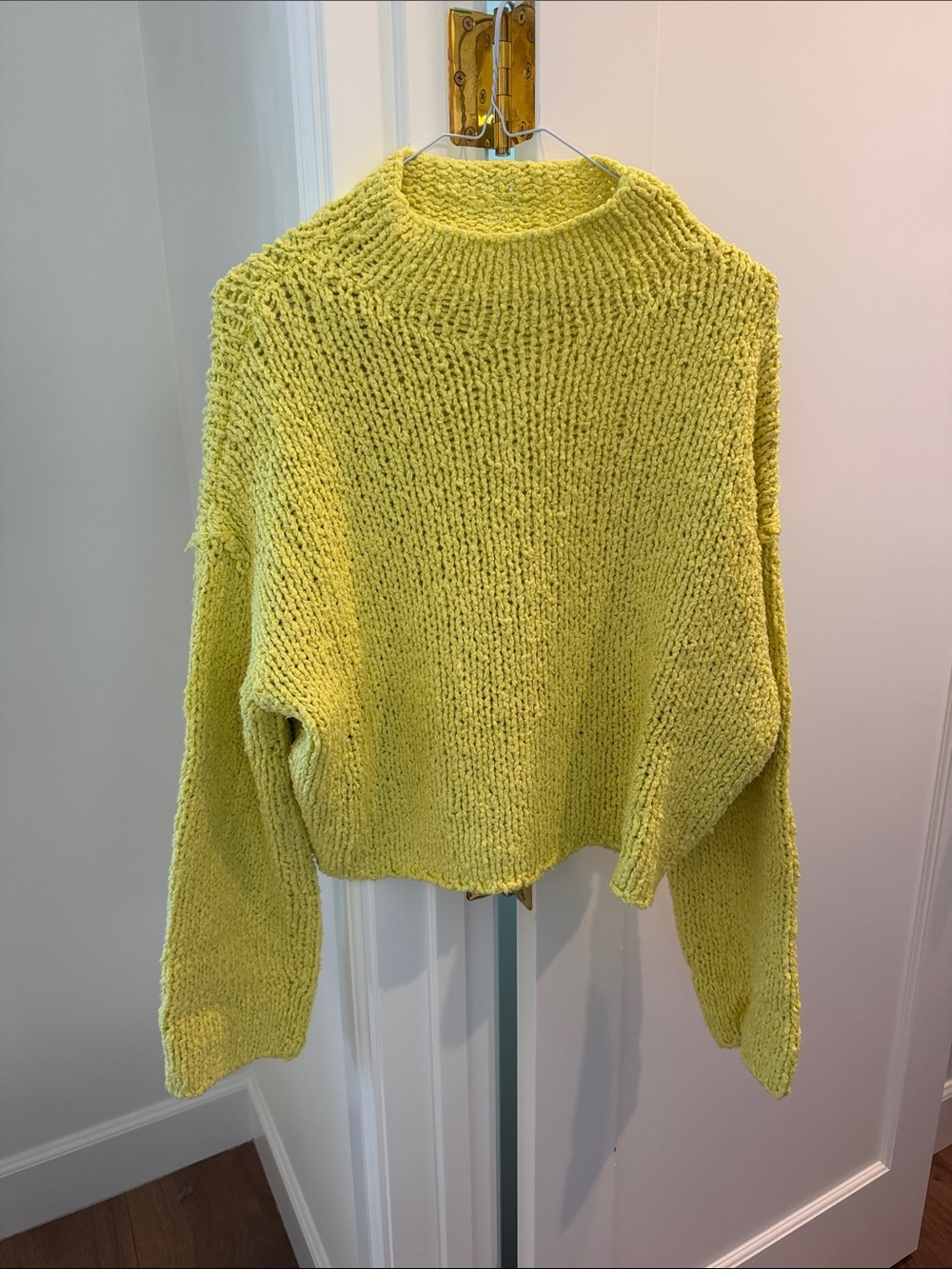 Anthropologie Women's Chunky Knit Pullover Sweater - Yellow